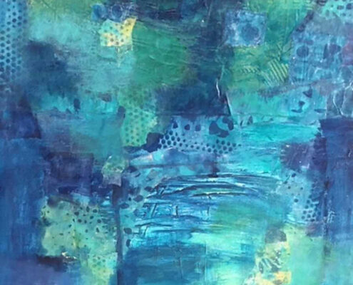 Herlinda-Giandalia,-Out-of-the-Blue,-2020,-Mixed-media-on-canvas,-24-x-18-inches,-$700