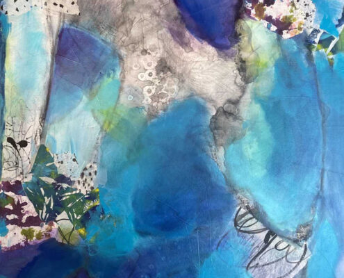 Joanne-Goodman,-Blue-Bliss,-2021,-Mixed-media-on-canvas,-30-x-30-x-1.5-inches,-$1800