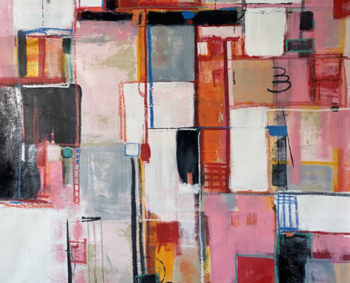 Monique-Duinker,-Peaceful-Day,-2021,-Acrylic-and-ink-on-canvas,-36-x-36-inches,-$2500