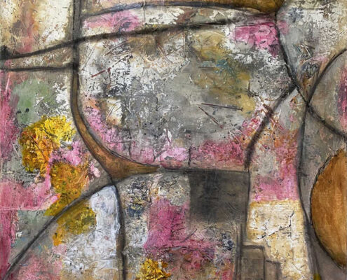 Teri-Hogan,-Breaking-The-Silence,-2021,-Acrylic-and-charcoal-on-canvas,-20-x-20-inches,-$800