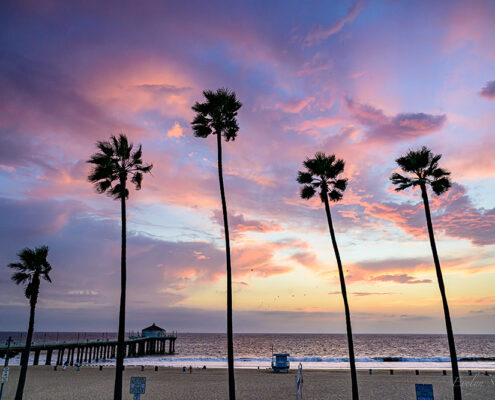 Manhattan Beach Pier Sunset Pink, 2020, Digital archival print on luster paper, 11 x 14 in