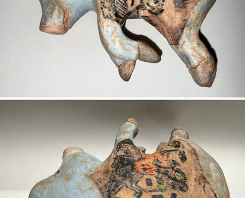 Laura Millman, Sleeping Chinese Village Pig, 2026, Long Beach clay, 3 x 8 x 6 in, NFS
