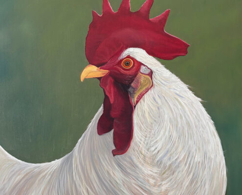 Julie Robinson, You Looking at Me?, 2025, Oil on linen, 42.5 x 36.5 in, $3,500