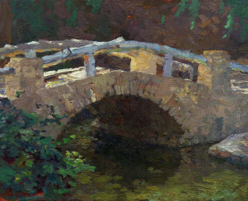 Stephen Mirich, Averill Park’s Stone Bridge, 1997, oil on panel, 9 x 12 in, $2,200
