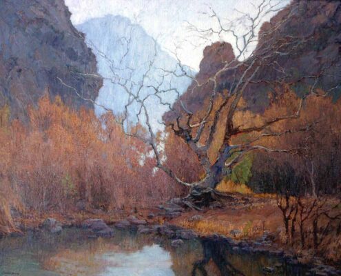 Stephen Mirich, Tranquil Reflections, Malibu Creek State Park 1999, oilon canvas on pane, 32 x 40 in, $18,000