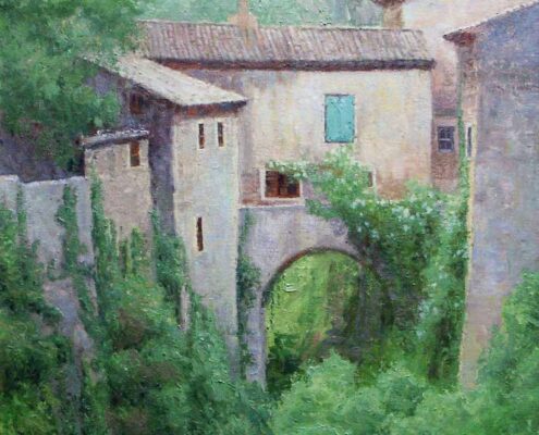 Stephen Mirich, Rochebaudin, Drome Valley, France, 2002, oil on canvas panel, 20 x 16 in, $5,000