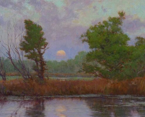 Stephen Mirich, Autumn Marsh, 2023, oil on panel, 18 x 24 in, $5,000