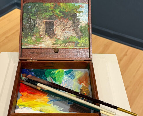 Small Pochade Box, Cuban cigar box, repurposed 2 x 8.5 x 9 in, NFS, Stephen Mirich Collection